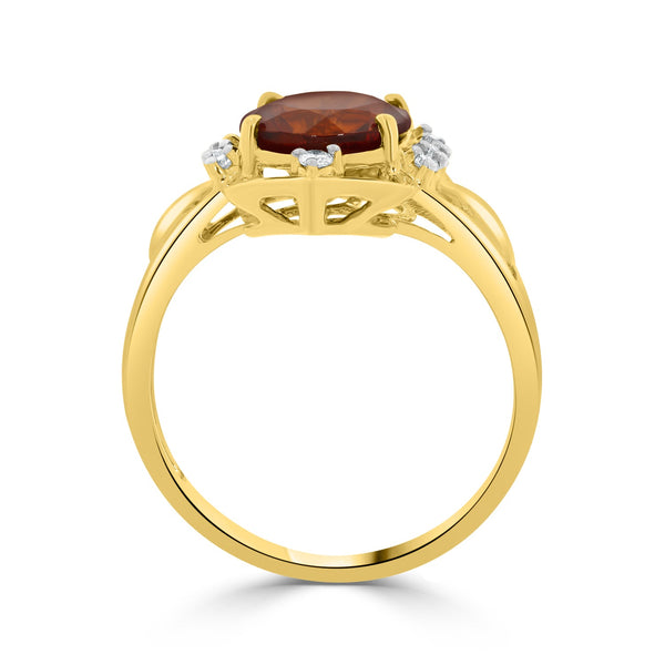 1.53 Citrine Rings with 0.13tct Diamond set in 14K Yellow Gold