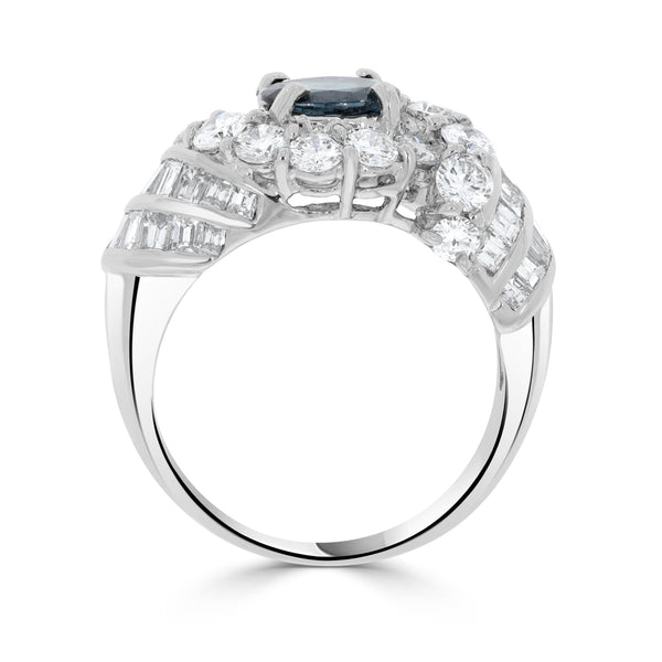 0.75ct Alexandrite Rings With 2.13tct Diamonds Set In Platinum 900 Platinum