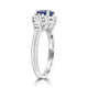 0.77ct Sapphire Rings with 0.34tct diamonds set in 14kt white gold