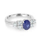 0.77ct Sapphire Rings with 0.34tct diamonds set in 14kt white gold