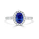 1.66ct Sapphire Ring with 0.28tct Diamonds set in 18K White Gold