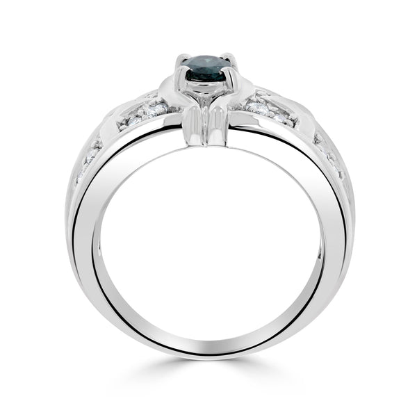 0.41ct Alexandrite Rings With 0.33tct Diamonds Set In Platinum 900 Platinum