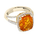 3.79ct Fire Opal Ring With 0.52tct Diamonds Set In 14kt Yellow Gold