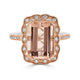 5.40ct Morganite ring with 0.20tct diamonds set in 14K two tone gold