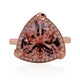 6.01ct Morganite ring with 0.16tct Diamond accents set in 14K rose gold