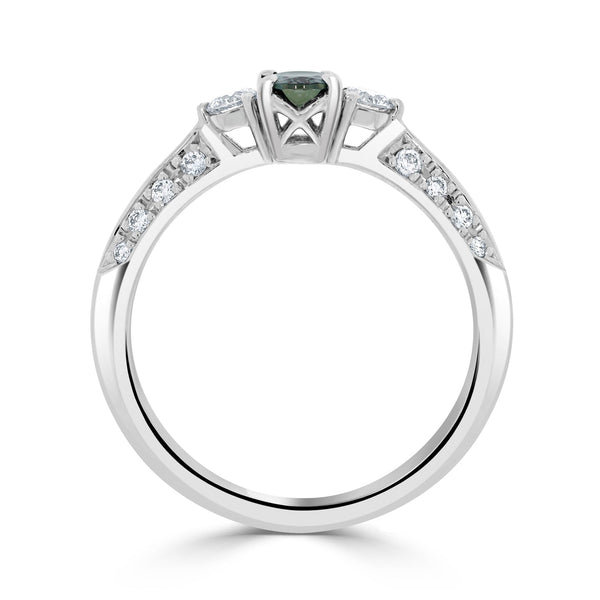 0.39ct Alexandrite Rings With 0.27tct Diamonds Set In Platinum 950 Platinum