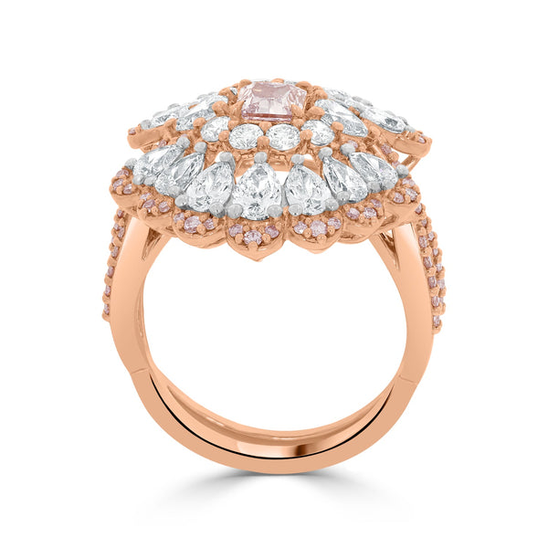 0.54ct Pink Diamond Ring with 0.36tct Diamonds set in 18K Rose Gold
