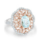2.06ct Paraiba Rings with 1.66tct diamonds set in 18KT two tone gold