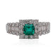0.61ct Emerald ring with 0.94tct diamonds set in Platinum
