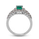 0.61ct Emerald ring with 0.94tct diamonds set in Platinum
