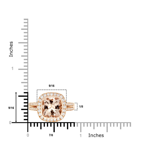 2.56ct Morganite Ring With 0.96tct Diamonds Set In 14kt Rose Gold