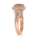 2.25ct Morganite ring with 1.05tct diamonds set in 14K rose gold