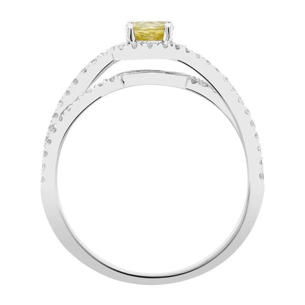 0.40ct Spene Ring With 0.35tct Diamonds Set In 14k White Gold