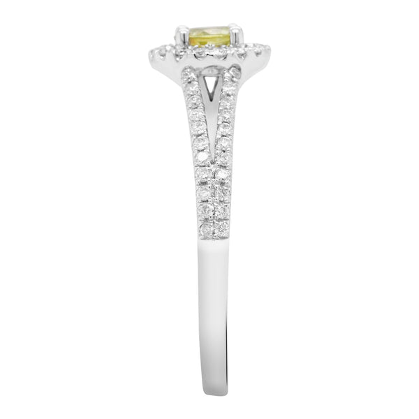 0.38ct Sphene Ring With 0.29tct Diamonds Set In 14k White Gold