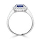 1.07ct Sapphire Ring with 0.25tct Diamonds set in 14K White Gold