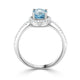1.86 Blue Zircon Rings with 0.27tct Diamond set in 14K White Gold