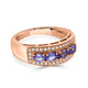 0.75Tct Tanzanite Rings  With 0.18Tct Diamonds In 14K Yellow Gold Band