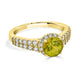 1.71ct Sphene ring with 0.58tct diamonds set in 14K yellow gold