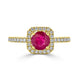 1.01ct Ruby ring with 0.25tct diamonds set in 14K yellow gold