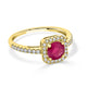 1.01ct Ruby ring with 0.25tct diamonds set in 14K yellow gold