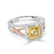 0.81tct Yellow Diamonds Rings with 0.70tct white diamonds set in 14kt two tone gold