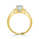 2.09ct Blue Zircon Rings with 2.09tct Diamond set in 14K Yellow Gold