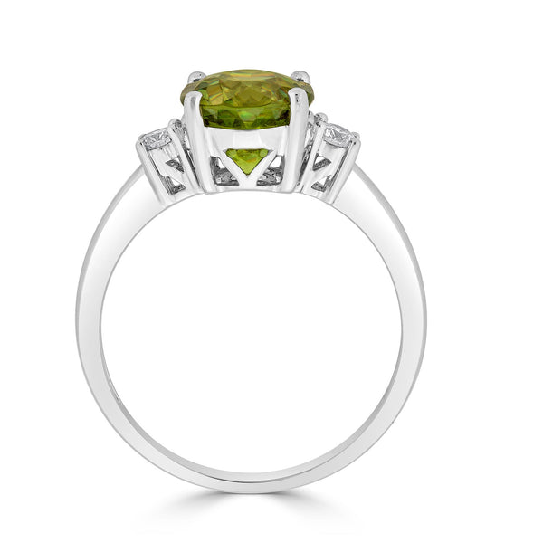 2.37ct Sphene ring with 0.13tct diamonds set in 14K white gold