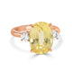 7.37ct Yellow Sapphire Ring with 0.24tct Diamonds set in 18K Rose Gold