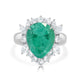5.48ct Colombian Emerald Ring With 1.19ct Diamonds Set In Platinum