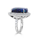 14.6ct Black Opal Ring With 1.83ct Diamonds Set In Platinum