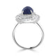 3.62ct Sapphire Ring with 0.58tct Diamonds set in 900 Platinum