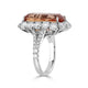 15.28ct Imperial Topaz Ring With 3.54ct Diamonds Set In Platinum