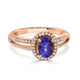 0.98ct Tanzanite Rings with 0.35tct diamonds set in 14kt rose gold