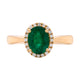 1.25ct Emerald ring with 0.11ct diamonds set in 18K yellow gold