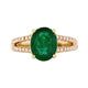 2.34Ct Emerald Ring With 029Tct Diamond Accents In 14K Yellow Gold
