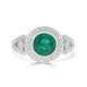 1.49ct Emerald Rings with 0.40tct diamonds set in 14kt white gold
