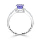 1.86ct Tanzanite Ring With 0.22tct Diamonds Set In 14K White Gold