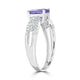 1.70ct Tanzanite Rings with 0.23tct diamonds set in 14kt white gold