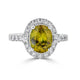 2.74ct Sphene ring with 0.68tct diamonds set in 14K white gold