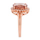 5.77ct Pink Zircon ring with 0.35tct diamonds set in 14K rose gold