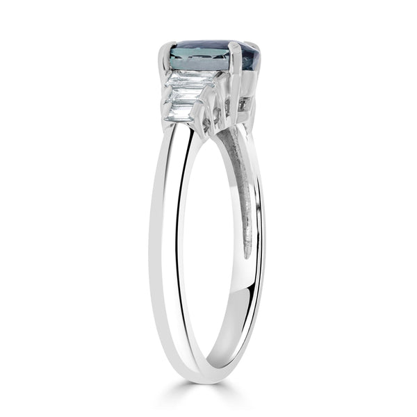 1.13ct Alexandrite Rings With 0.27tct Diamonds Set In Platinum 950 Platinum