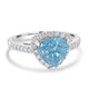 4.29ct Blue Zircon Ring with 0.37tct Diamonds set in 950 Platinum
