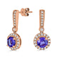 1.53tct Tanzanite Earrings with 0.44tct diamonds set in 14K rose gold