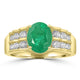 1.75ct Emerald Rings with 0.55tct Diamond set in 14K Yellow Gold