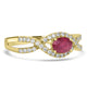 0.65ct Ruby Rings with 0.26tct Diamond set in 14K Yellow Gold