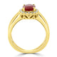 1.66Ct Ruby Ring With 0.15Tct Diamonds Set In 14K Yellow Gold