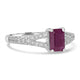 1.23ct   Ruby Rings with 0.31tct Diamond set in 14K White Gold