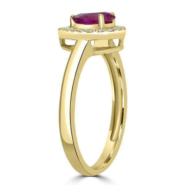 0.54ct Ruby Rings with 0.11tct Diamond set in 14K Yellow Gold