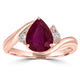 1.98ct Ruby Rings with 0.12tct Diamond set in 14K Yellow Gold
