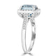 4.43ct Blue Zircon Ring with 0.35tct Diamonds set in 950 Platinum
